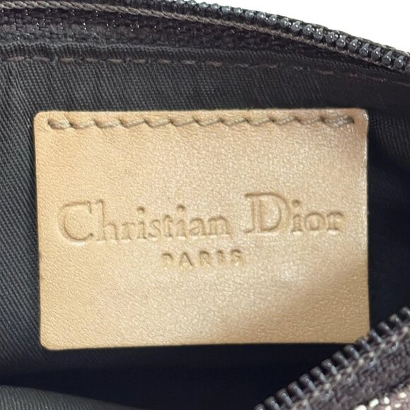 Auth DIOR/ChristianDior Logogram/Saddle - Cream Dark Brown Jacquard Leather - Picture 3 of 4